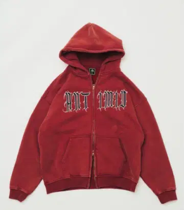 ANTIMID PIGMENT LOGO ZIP HOODIE