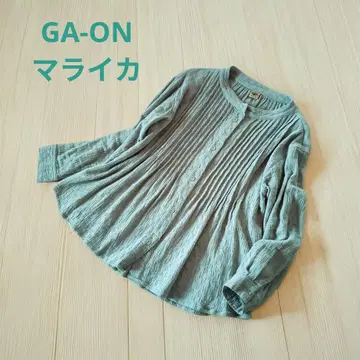 GA-ON 라이카 루즈핏 밴드 카라 핀턱 블라우스 그린