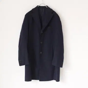 EDIFICE 퓨어 캐시미어 혼방 체스터 코트 L 사이즈 네이비