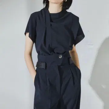 UNITEDTOKYO 린넨 라이크 와이드 스트레이트 팬츠 네이비 2