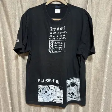 y101204 그래픽 T셔츠 블랙 프린트 반팔 XL