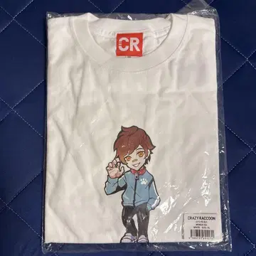 CRAZY RACCOON 캐릭터 T셔츠 화이트