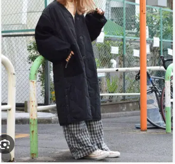 [ W closet ] 퀼팅 롱 코트