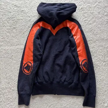 EVISU 빅 카모메 프린트 지퍼 후드티 빈티지 레어