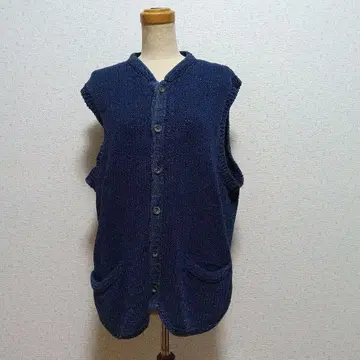 45rpm DASH 네이비 나염 핸드 니트 베스트