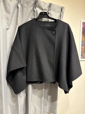 블랙 판초 케이프 코트