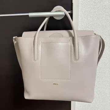 FURLA 핑크 베이지 천연 가죽 숄더백