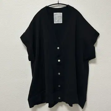 BEARDSLEY 비어즐리 반소매 판초 가디건 블랙