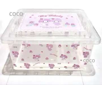 마이멜로디 피아노 수납 박스 클리어 케이스 컨테이너 산리오 마이멜로디