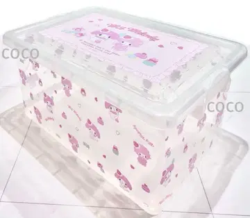 마이멜로디 피아노 수납 박스 클리어 케이스 컨테이너 산리오 마이멜로디