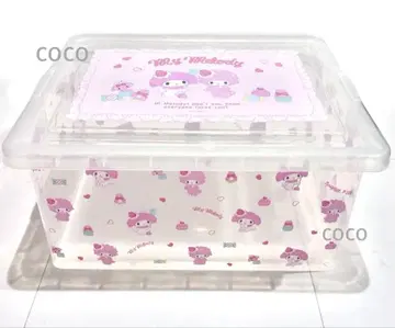 마이멜로디 피아노 수납 박스 클리어 케이스 컨테이너 산리오 마이멜로디