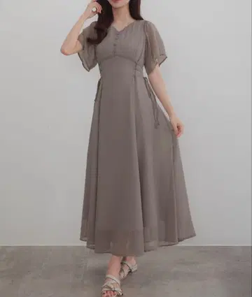 CENEA 2way 브이넥 시어 코르셋 원피스
