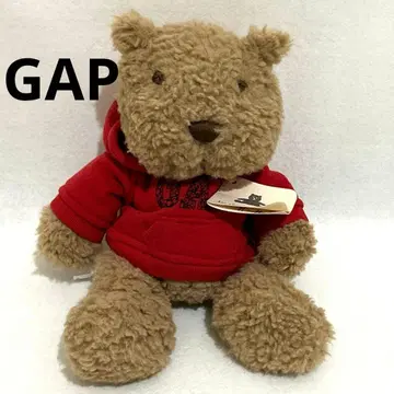 레어 완판템 GAP 후드 부착 봉제 인형 베이지 빨간색 후드티 브라난