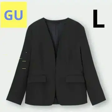 GU 워셔블 노카라 자켓 Z (셋업 가능) 블랙 L