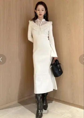 자수 레이스 원피스