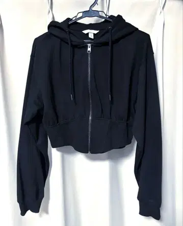 H&M 코르셋 스타일 풀 지퍼 후디 M 블랙
