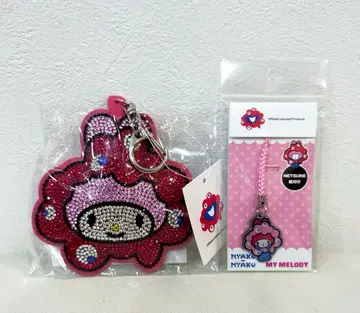 만박 한정판 미야쿠미야쿠 키라키라 가죽 키링 마이멜로디 끈장식
