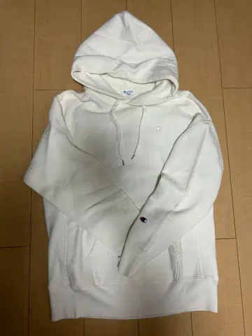 Champion 화이트 후드티 L 사이즈 리버스