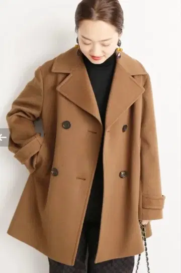 베르메이유 페예나 캐시미어 혼방 비버 P 코트 36 카멜