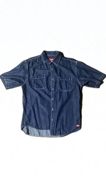 Dickies 다크 데님 버튼 업 셔츠 XL
