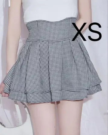 미셸 마카롱 슬림 레그 깅엄 체크 스커트 XS