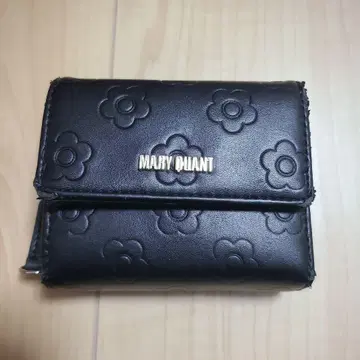 MARY QUANT 블랙 3단 폴더형 지갑