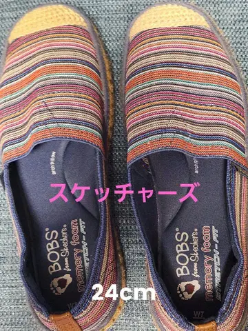 스케쳐스 BOBS 스트라이프 슬립온