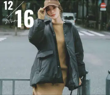 미라 오웬 스탠칼라 프렌치 다운 A라인 코트