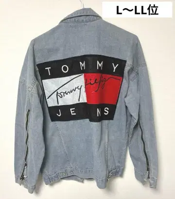 타미힐피거 TOMMY JEANS 라이트 블루 데님 자켓 백 프린트