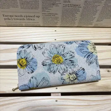핸드메이드 장지갑 [ 코스모스 ] 수채화풍 린넨 [ B ]