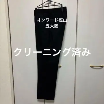 온워드 카시야마 고타이리쿠 블랙 스트라이프 슬랙스 허리 84 가을/겨울
