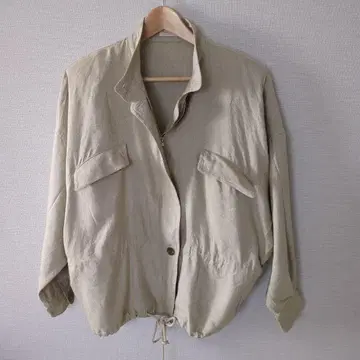 요시에 이나바 베이지 자켓 블루종 실크 린넨 일본제