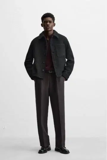 자라 부클레 자켓 블랙