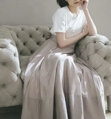 안미르 빅 리본 플레어 스커트