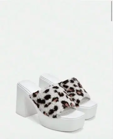 SHEIN 하이힐 샌들 화이트 레오파드