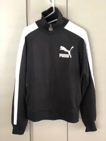 PUMA 블랙 집업 저지 M