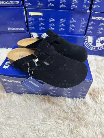 미사용 버켄스탁 보스턴 블랙 약 25 cm