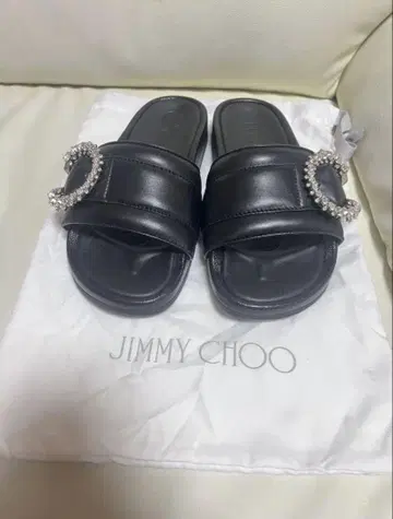 [컨디션 최상] JIMMY CHOO 블랙 가죽 샌들