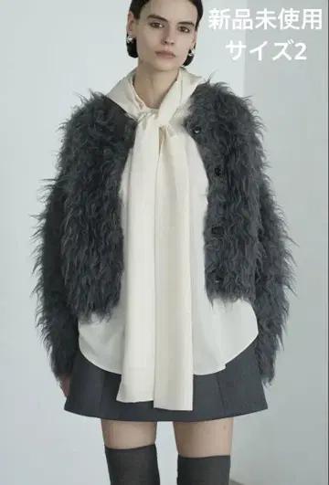 클라네 SHAGGY SHORT KNIT CARDIGAN