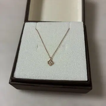 K10 핑크 골드 플라워 다이아몬드 목걸이