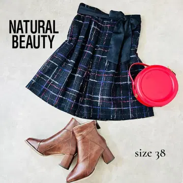[ 일본제 미 실루엣 ] NATURAL BEAUTY 울 플레어 스커트 M
