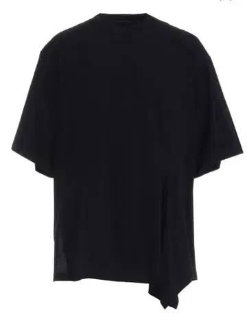 S'YTE 비대칭 드레이프 T셔츠 블랙