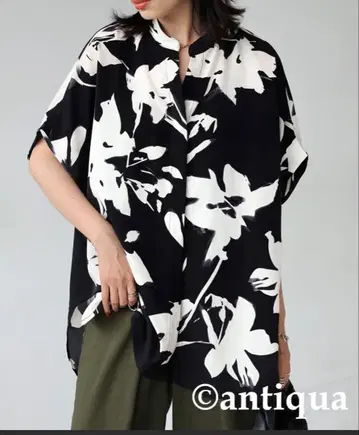 안티카 백 턱 꽃무늬 셔츠