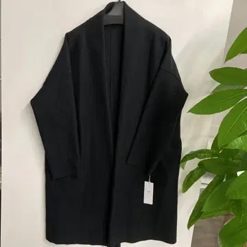 택 포함 울 혼방 블랙 코트 23구 L