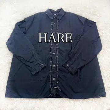 HARE 이중 원단 오버사이즈 셔츠 차이나 원포인트