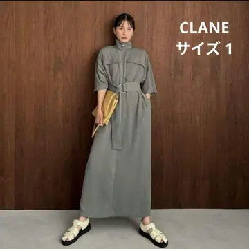 CLANE 하프 집 밀리터리 원피스 새상품