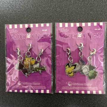포켓몬 센터 한정판 ThePokemonnight 메탈 참 세트 A, C