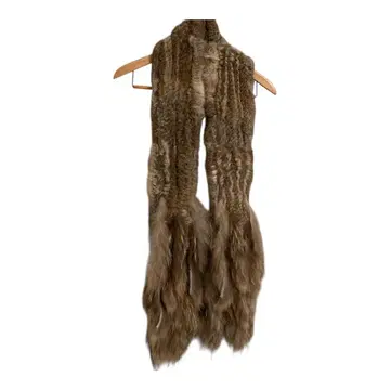 브라운 퍼 스카프 머플러 스톨 퍼