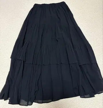 정가 16280엔 블랙 롱 스커트 안감 있음