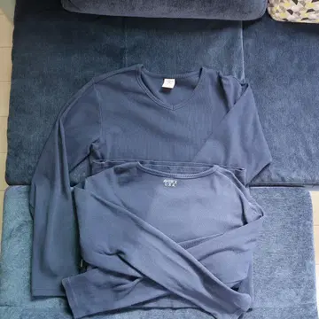 AVIREX 데일리 V넥 긴팔 셔츠 네이비 X-Large 2장 세트